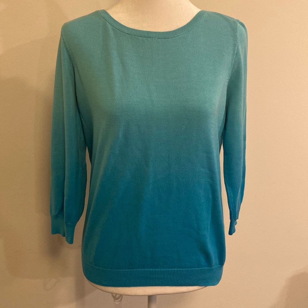 Lauren Ralph Lauren silk and cotton pull on sweater with 3/4 sleeves size L
